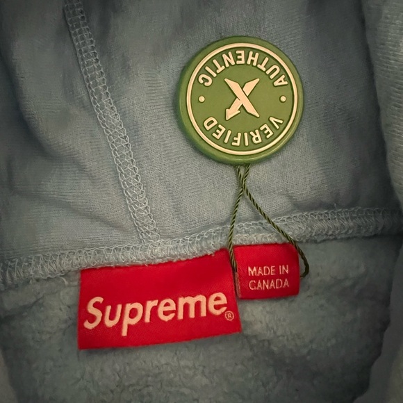 Supreme Small Box Logo Hooded Sweatshirt Ice Blue Size XL - Picture 5 of 8
